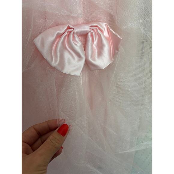 Vintage Gunne Sax x Jessica McClintock Pink Tulle Corset Prom Dress- Juniors 5 - Picture 8 of 11